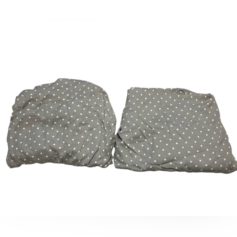EUC - Child of Mine Crib Sheets - Set of Two, Gray Polka Dot